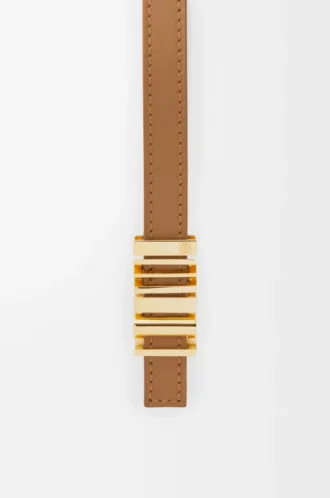 Ceinture graphique LOEWE en cuir de veau lisse Oak/Gold