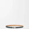 Ceinture LOEWE Graphic en cuir de veau lisse Deep Forest/Palladium