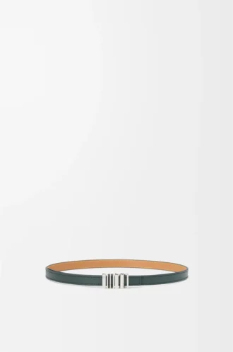 Ceinture LOEWE Graphic en cuir de veau lisse Deep Forest/Palladium