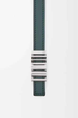 Ceinture LOEWE Graphic en cuir de veau lisse Deep Forest/Palladium