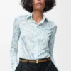 Ceinture Pebble en cuir de veau lisse Chêne/Or
