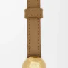 Ceinture Pebble en cuir de veau lisse Chêne/Or