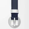 Ceinture Pebble en cuir de veau lisse Deep Navy/Palladium