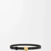 Ceinture Pebble en cuir de veau lisse Noir/Or