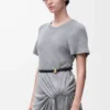 Ceinture Pebble en cuir de veau lisse Noir/Or