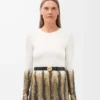 Ceinture Pebble en cuir de veau lisse Noir/Or
