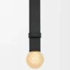 Ceinture Pebble en cuir de veau lisse Noir/Or