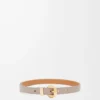 Ceinture Pebble en cuir de veau lisse Sand/Gold
