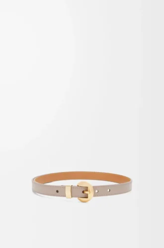 Ceinture Pebble en cuir de veau lisse Sand/Gold