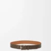 Ceinture Roller Curve en cuir de veau grainé souple Tundra/Vintage Palladium