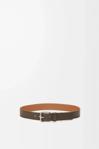 Ceinture Roller Curve en cuir de veau grainé souple Tundra/Vintage Palladium