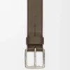 Ceinture Roller Curve en cuir de veau grainé souple Tundra/Vintage Palladium