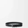 Ceinture Roller Curve en cuir de veau lisse brillant Black/Palladium