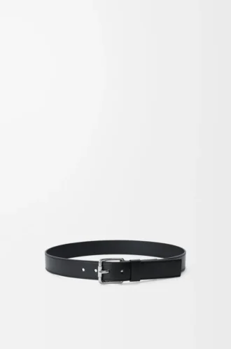 Ceinture Roller Curve en cuir de veau lisse brillant Black/Palladium
