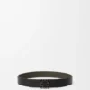 Ceinture réversible Anagram en cuir de veau grainé souple Dark Khaki/Black/Dark Pal