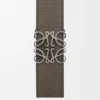 Ceinture réversible Anagram en cuir de veau grainé souple et cuir de veau lisse Toundra/Noir/Étain