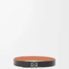 Ceinture réversible Anagram en cuir de veau lisse Black/Tan/Palladium