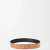 Ceinture réversible Anagram en cuir de veau lisse Black/Tan/Palladium