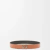 Ceinture réversible Anagram en cuir de veau lisse Black/Tan/Palladium