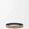 Ceinture réversible Anagram en cuir de veau lisse Dark Chestnut/Clay