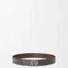 Ceinture réversible Anagram en cuir de veau lisse Gris foncé/Cigare foncé/Palladium Ceinture réversible Anagram en cuir de veau lisse Gris foncé/Cigare foncé/Palladium
