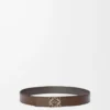 Ceinture réversible Anagram en cuir de veau lisse Gris foncé/Cigare foncé/Palladium Ceinture réversible Anagram en cuir de veau lisse Gris foncé/Cigare foncé/Palladium