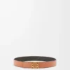 Ceinture réversible Anagram en cuir de veau lisse Tan/Black/Gold