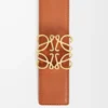 Ceinture réversible Anagram en cuir de veau lisse Tan/Black/Gold