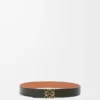 Ceinture réversible Anagram en cuir de veau lisse Tan/Black/Gold