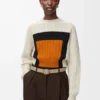 Ceinture souple arrondie en cuir de veau grainé souple couleur argile/doré