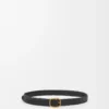 Ceinture souple et arrondie en cuir de veau noir/doré
