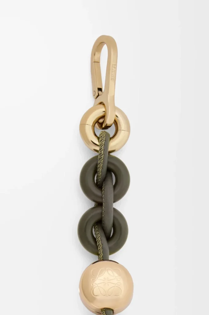 Chaîne Donut en cuir de veau Dark Khaki