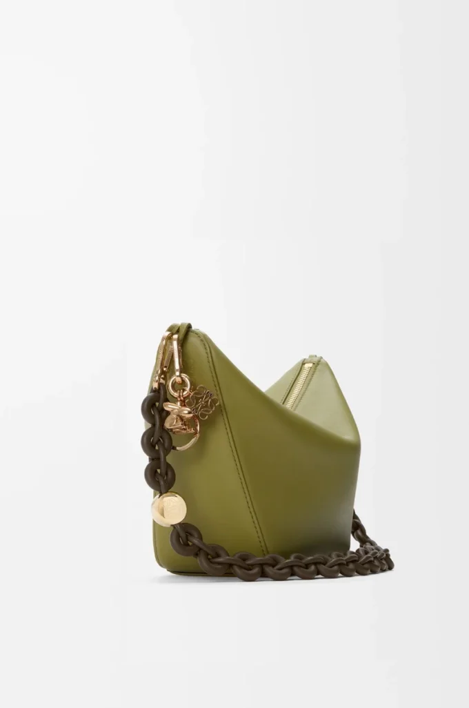 Chaîne Donut en cuir de veau Dark Khaki