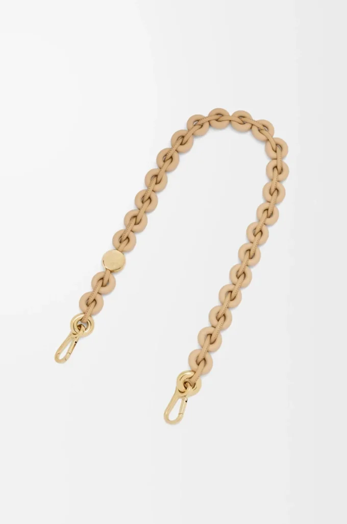 Chaîne Donut en cuir de veau Silk Beige
