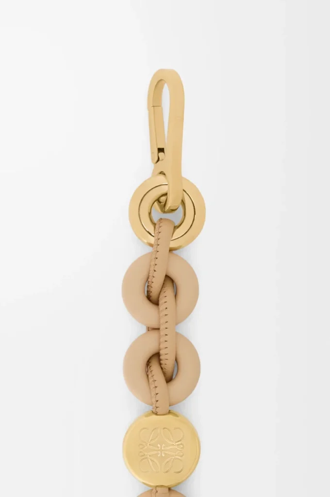 Chaîne Donut en cuir de veau Silk Beige