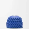 Charm fleur en cuir de veau bleu mer