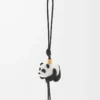 Charm Panda en feutre et cuir de veau Noir/Blanc