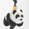 Charm Panda en feutre et cuir de veau Noir/Blanc