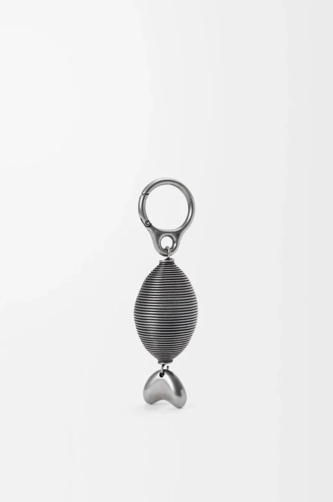 Charm poisson ovale argent vieilli