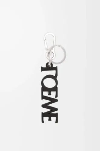 Charm signature LOEWE en cuir de veau lisse Noir