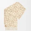 Écharpe Anagram en alpaga et laine mélangés Beige/Blanc