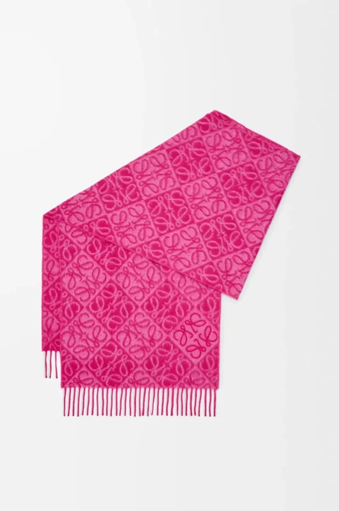 Écharpe Anagram en laine et cachemire Fuchsia Écharpe Anagram en laine et cachemire Fuchsia