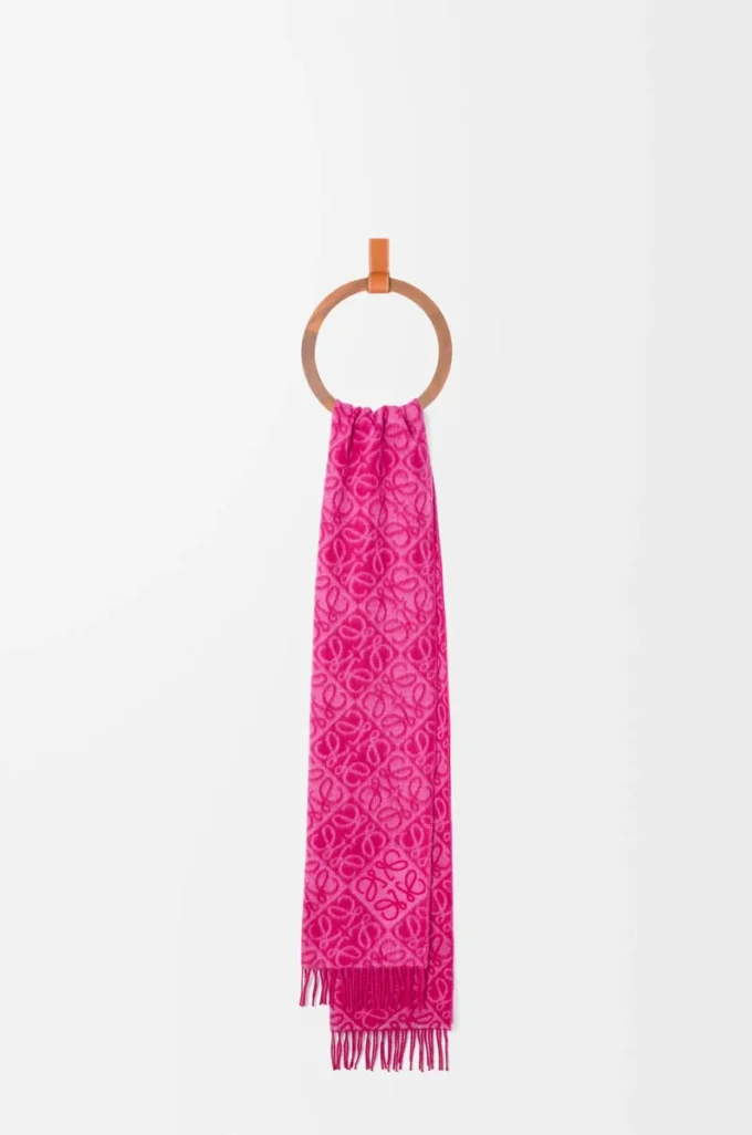 Écharpe Anagram en laine et cachemire Fuchsia Écharpe Anagram en laine et cachemire Fuchsia