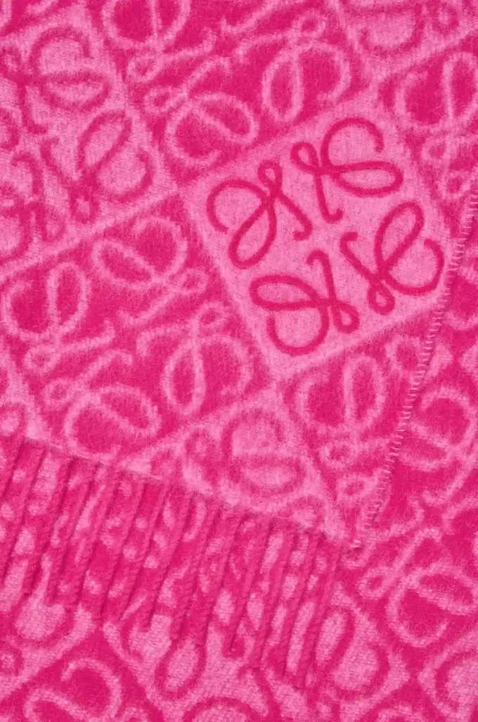 Écharpe Anagram en laine et cachemire Fuchsia Écharpe Anagram en laine et cachemire Fuchsia