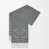 Écharpe Anagram en soie et cachemire Anthracite/Gris/Beige
