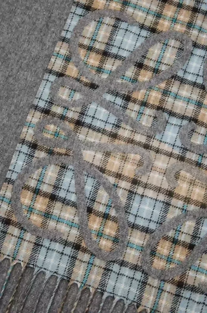 Écharpe Anagram en soie et cachemire Anthracite/Gris/Beige