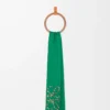 Écharpe Anagram en soie et cachemire vert/multicolore