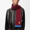 Écharpe asymétrique en laine Vert/Rouge/Multicolore