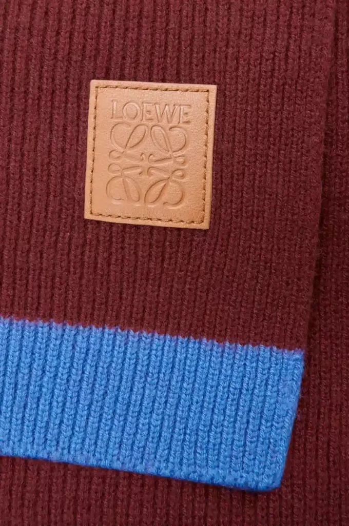 Écharpe asymétrique en laine Vert/Rouge/Multicolore