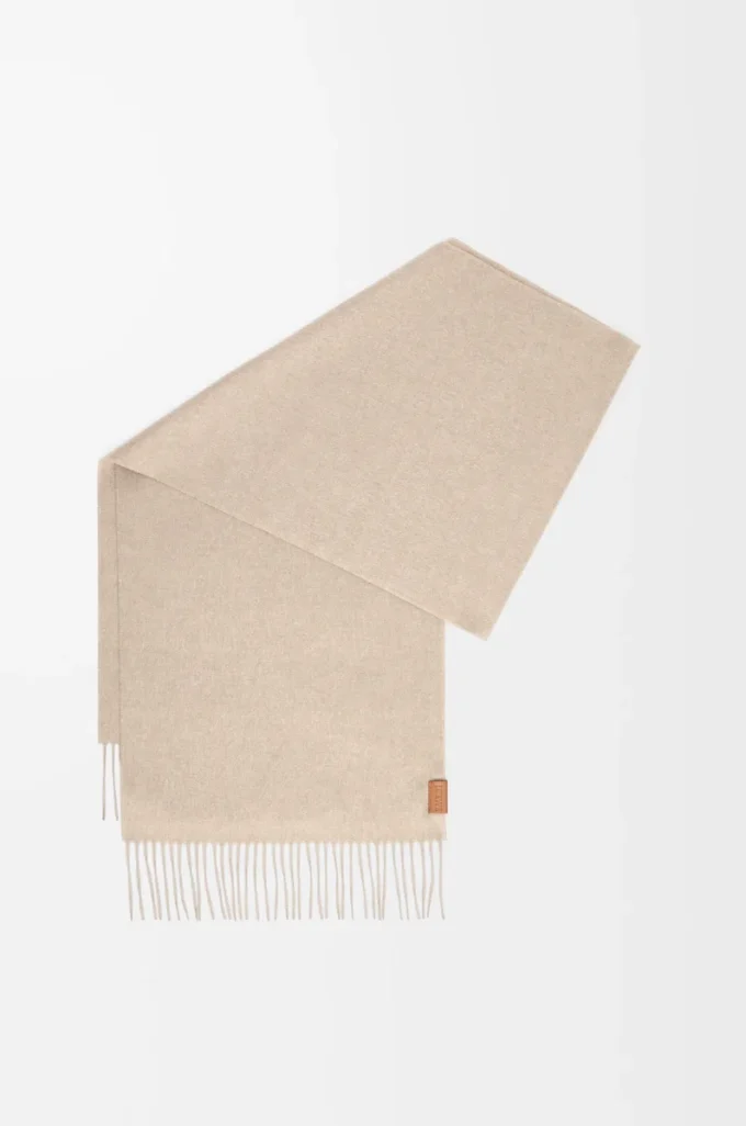 Écharpe en cachemire beige clair